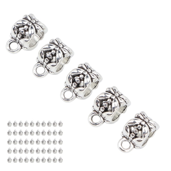 50 st skäggpärlor hårflätningspärlor antik silver metallfinish måttlig storlek utsökta dreadlockspärlor