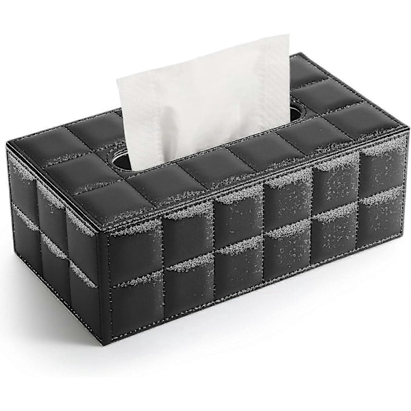Rektangulär Tissue Box i Läder (svart)_SZXM