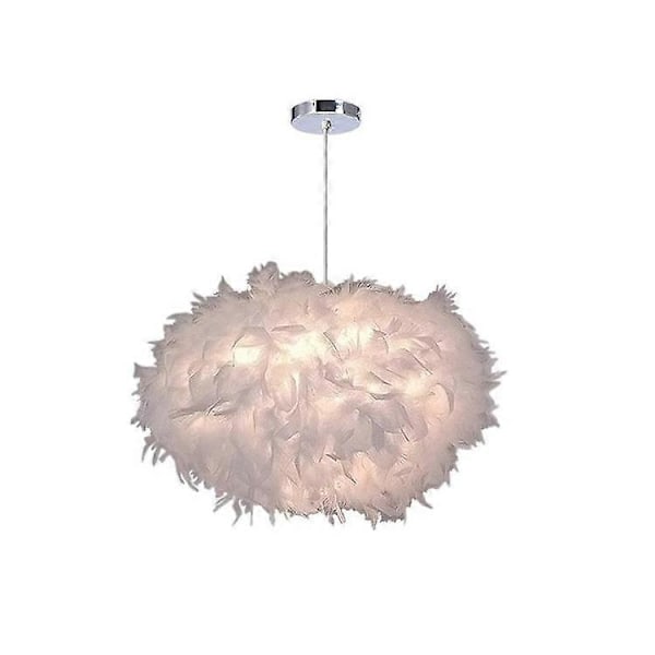 1 Fjærlampe E27, Indre Diameter 35cm Personlig Lys Luksus Stue Romantisk Varmt Lys Soverom Badminton Lys Hvit