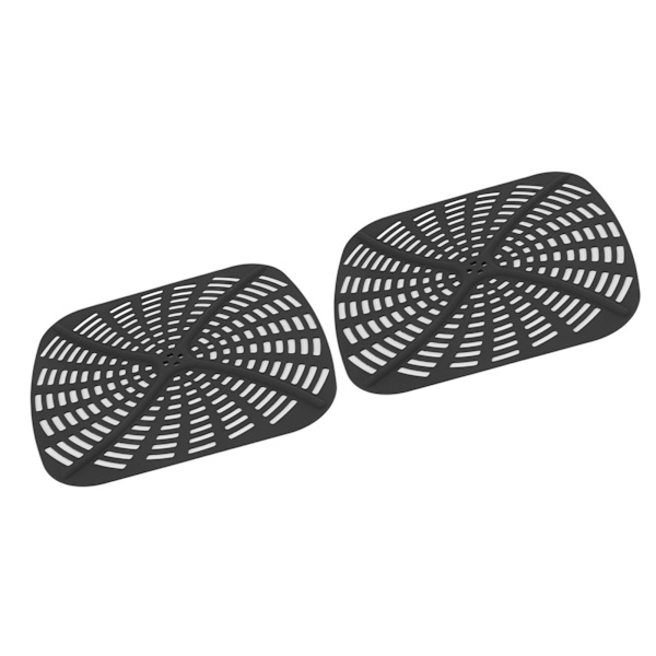 2 st återanvändbara silikonfritösfoder, reptåliga silikonfodermattor för Ninja Foodi AG301 fritös, svart