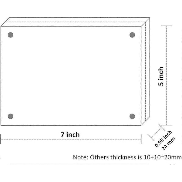 Akryl Fotoramme 13x18 cm, Klar Fritstående Bordplade Dobbeltsidet Magnetisk Billeddisplay