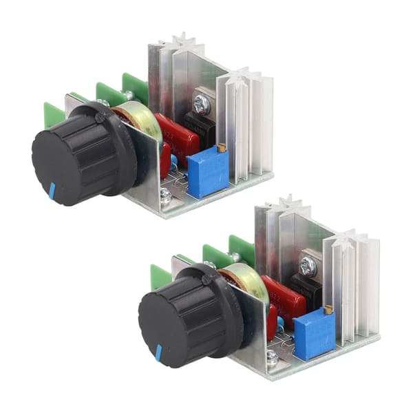 2PCS 2000W 220V AC SCR Spänningsregulator Justerbar Motorhastighetskontrollmodul Vridpotentiometer