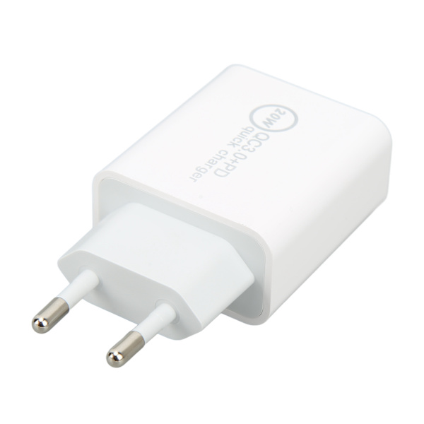 20W QC3.0 PD Nopea Laturi Kaksoisportti Nopea Latausnopeus Laturi Dji Avata AC 100‑240V Valkoinen EU-pistoke 85x43x24mm