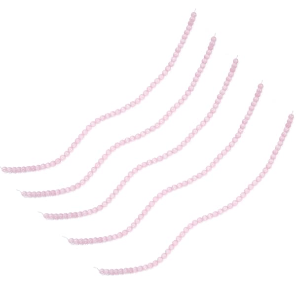 5 st DIY smyckeshantverkstillverkning 8 mm runda pärlor smyckestillbehör rosa
