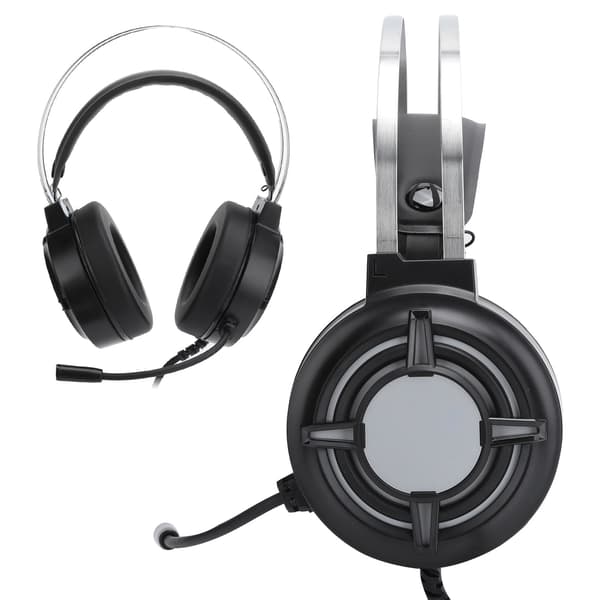 Gaming Headset ESport Kablet RGB Farverigt Lys med Mikrofon til PC Computere (Til HP H120G USB7.1 Interface)