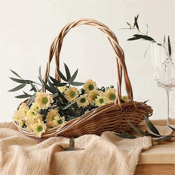 Piknikkurv Påskegodterikurv Bryllup Blomsterpikekurver Hurtigmatkurv Vevd Pantry Organizer