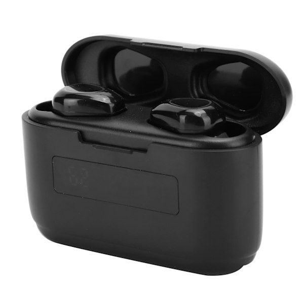 Bluetooth 5.0 langaton kuuloke urheilukuuloke handsfree InEar-nappikuulokkeet digitaalisella näytöllä (musta)