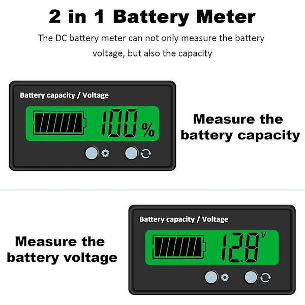 Digital DC Batterimätare: Noggrann Spännings- och Kapacitetstestare