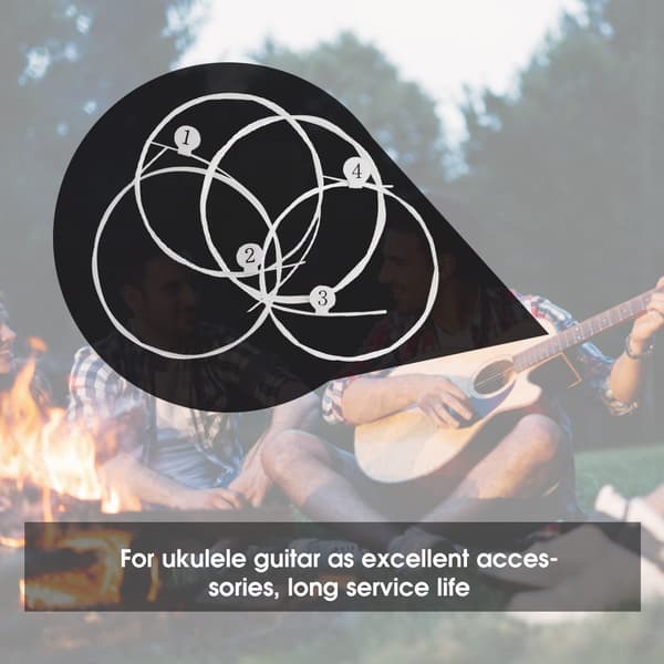 4 st ukulele strängset Ljust ljud Kol High End Transparenta gitarrtillbehör