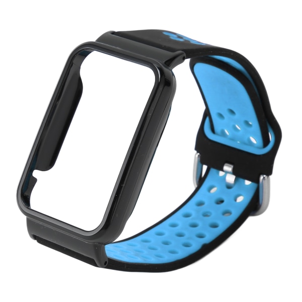 Andningsbart watch i silikon med skyddande bumperfodral Case Passar för Mi Band 7 Pro Svart Blå och Svart Case