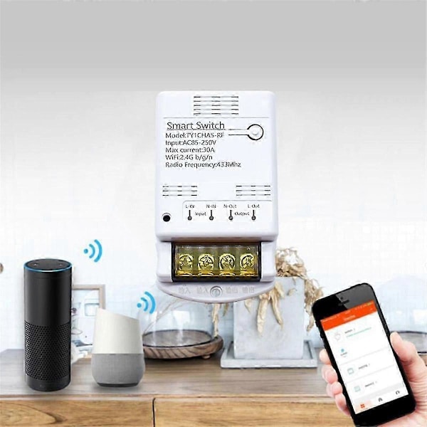 4000W 30A Wifi Kytkin Rele Tuya Smartlife APP 433mhz RF Vastaanotin Moduuli AC 85-250V 220V Koti Automaatio