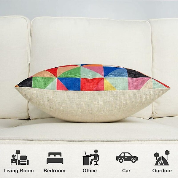 Putetrekk 45x45 cm Sofa Utendørs Hagemøbler Skandinavisk Dekorasjon 6 Stykker Bomull Lin Sett med Firkantede Putetrekk Barnerom Stol Ar