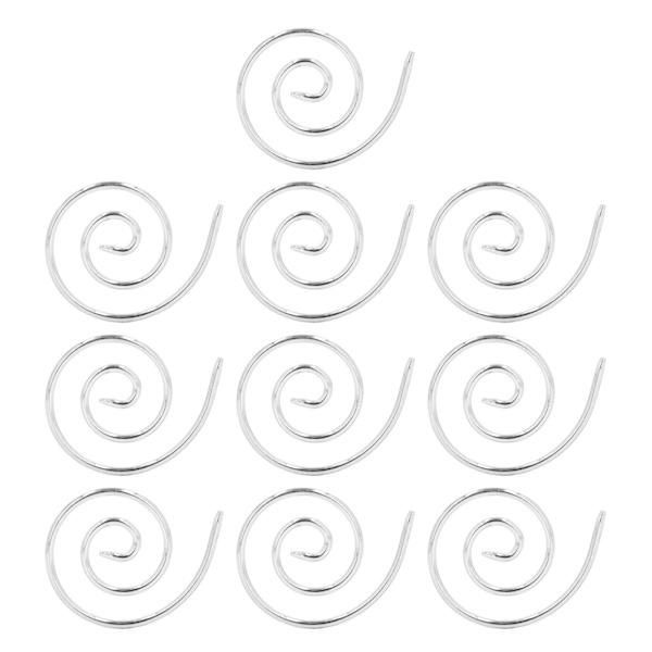 10 st spiral stickningsnålar i rostfritt stål, praktiska cirkulära sjalnålar, syverktyg för tyg, kofta, silver