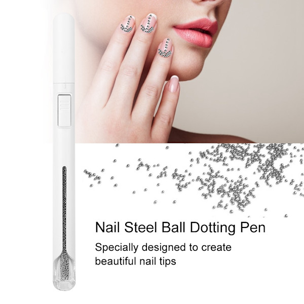 0,8 mm Nagelpärlor Dotting Bullion Pen Nail Dotting Manikyr Dekorationsverktyg (svart)