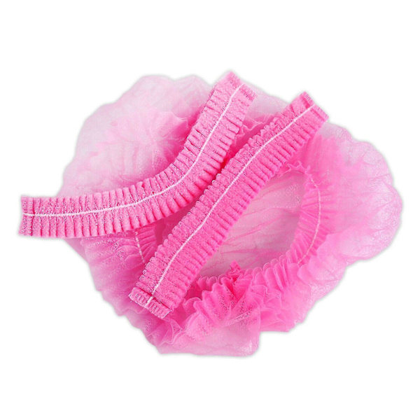 Engangs Rosa Hårnetthetter - 100 stk