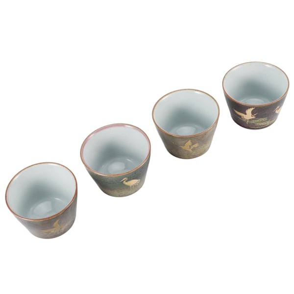 4 st retro ugnsbakad teservis i japansk stil, keramik Kung Fu tekanna, dricksglas #2