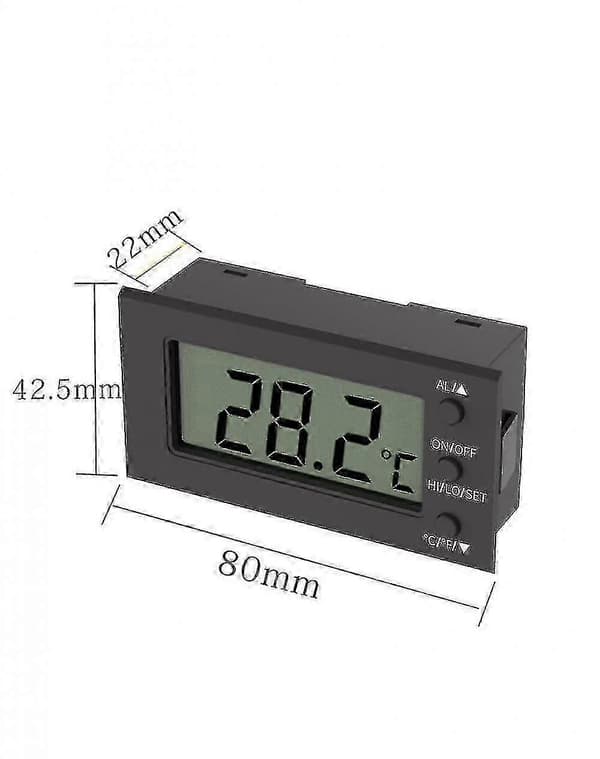 Multifunksjonelt innebygd digitalt termometer med et temperaturområde på -50~300 grader Celsius, akvarietermometer - hvit