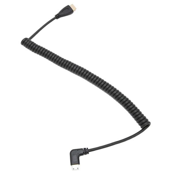 High Definition Multimedia Interface A till High Definition Multimedia Interface C Spiralkabel Högerböj