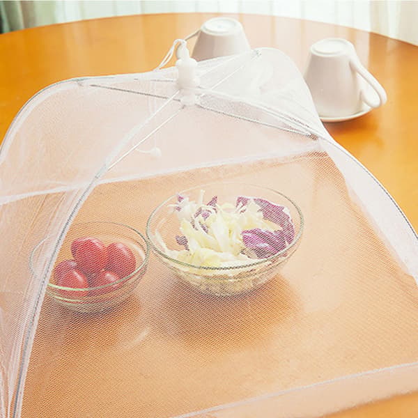 2 st hopfällbart bordsmatsskydd paraply mot flugmyggor för picknickgrillfest