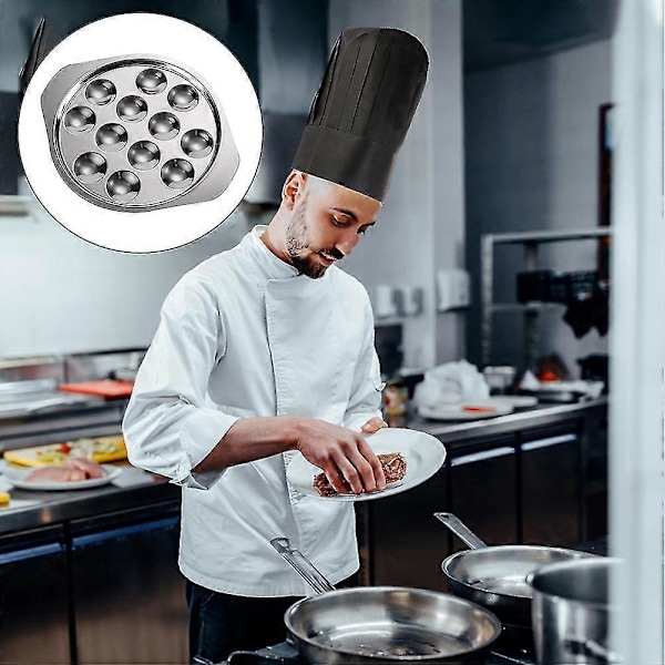 Stegepande Rustfrit Stål 12 Huller Snegleplade Rustfrit Stål Snegleret Rustfrit Stål Snegleplade Escargot Plade Retter