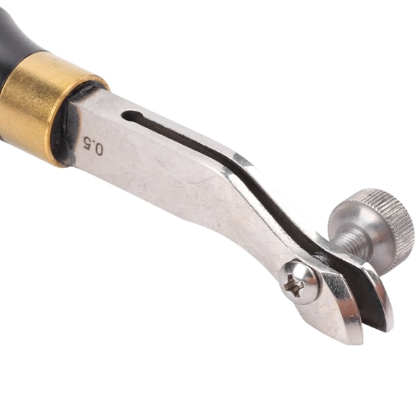 Ebenholtshandtag Justerbar Kantveck i rostfritt stål Läder Craft Press Hand DIY Tool (0,5 mm)