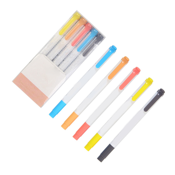Dubbelsidig highlighter med tjock och tunn spets, anteckningsblock, ljusa färger, bärbar, bred applikation, anteckningspenna, typ C