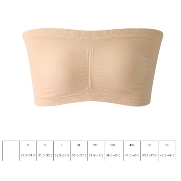 Dame 3-delt Polstret Bandeau BH-sæt - 5XL Lilla Rosa Hvid