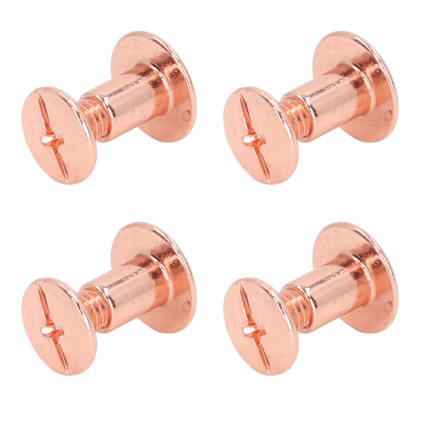90 sæt bogbindningsskruer ensartet belægning buede overflader galvanisering behandling metal søm nitter studs til DIY læder guld