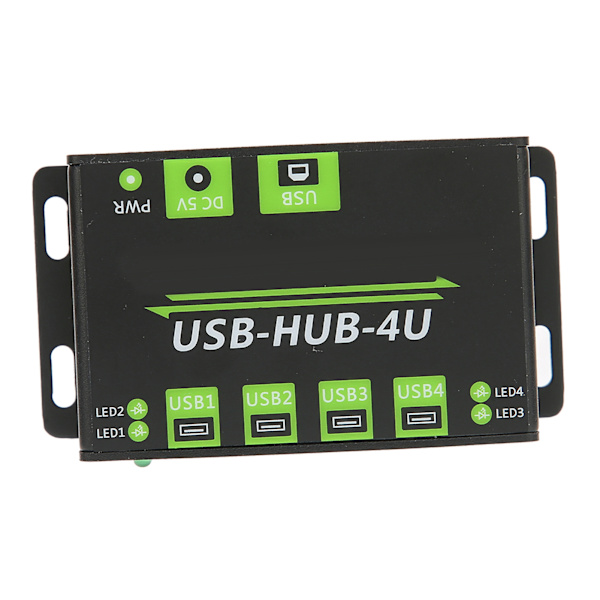 Industriell expansionshubbadapter 4-portars USB2.0 Multipel skyddskretsar Multigränssnittshubb 100V‑240VUS-kontakt