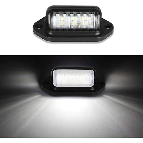 2 STK LED Nummerpladelys Vandtæt 6 SMD LED Baglygter Nummerpladelygte til 12V/24V Lastbil Varevogn Trailer Bil Køretøj Campingvogn