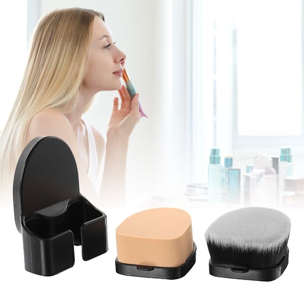 Multifunktionel Foundation Makeup Børste Elastisk Kosmetisk Pudderbørste Makeup Værktøj Sort