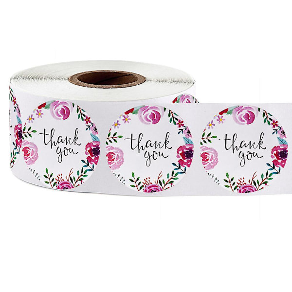 Farverige 25mm runde lyserøde blomster tak-klistermærker (50 stk.)