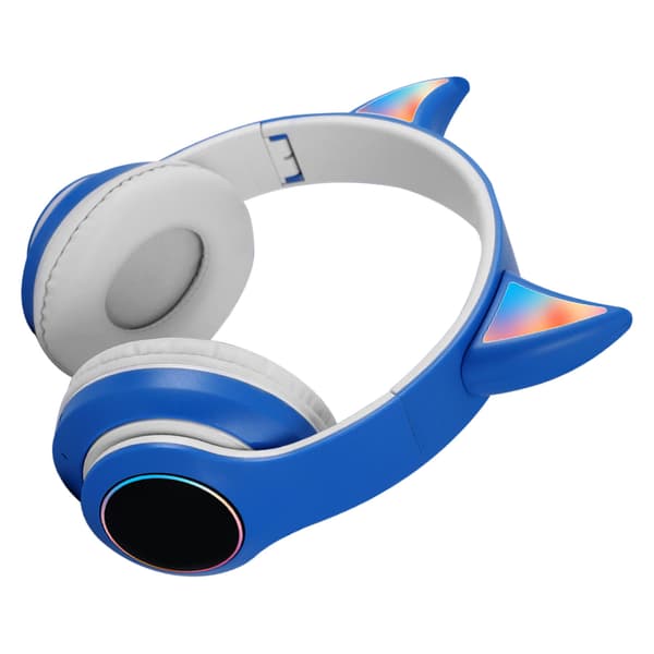 Vikbara Bluetooth-hörlurar HiFi Glödande Effekt Lätt Bekväm Söt Trådlöst Headset Blå
