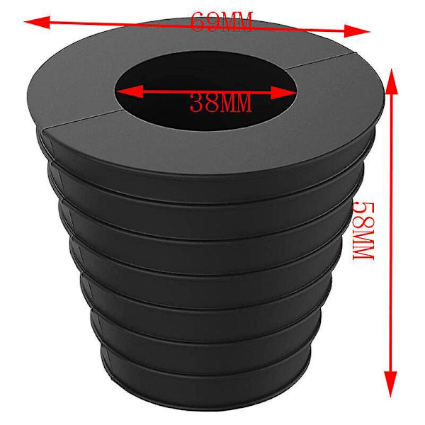Paraply Kegle Base Holder, til Terrassebord Hul Åbning og Stabilitet eller Paraply Base Holder, Paraplystativ, 1.5\" Parasol (Sort, 2 Stykker), Fontaineb