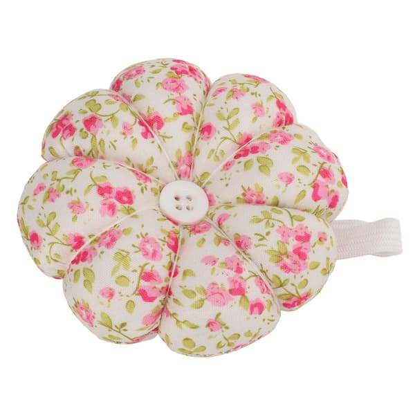 Nåldyna Pumpaform Söt Tecknad Utsökt Stark Fluffig Nålsamlare med Elastiskt Armband Liten Blomma