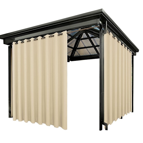 Utendørs Blackout-gardiner for personvern - Vanntette og stilige, ideelle for balkong, veranda, baldakin, svømmebasseng og dekk - B 132 x H 274 cm, Beige