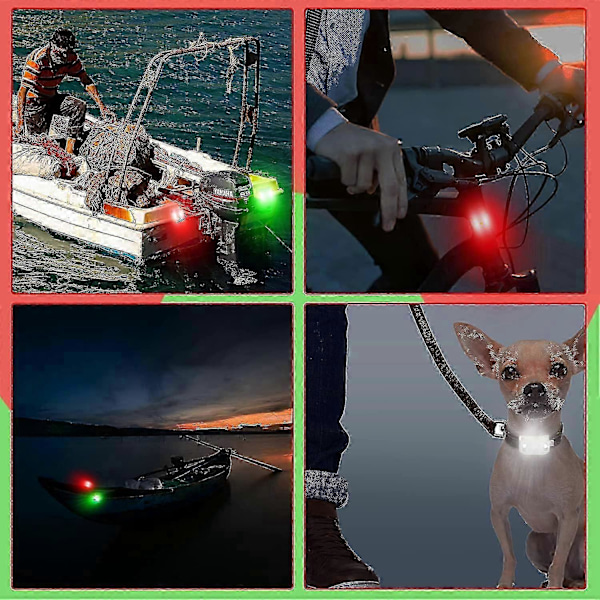 LED Båd Navigations Advarselslys 3 Justeringsindstillinger 4 Stykker