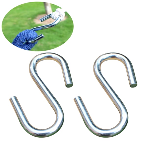 2 st Heavy Duty Metal S Krokar Ultra tjock hängmatta S Formade krokar för utomhushängmatta