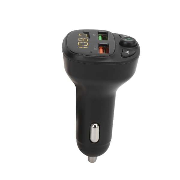 Bil Dobbelt USB FM-sender Bluetooth5.0 QC3.0 LED-display Trådløs Håndfri Stemmepåmindelse 12-24V