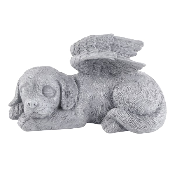 Pet Memorial Statue Resin Sleeping Pet Angel Garden Sculpture for Pet Memorial Gravestone Ornament Angel Dog