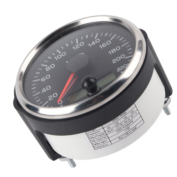 85mm nopeusmittari LCD säädettävä vedenpitävä 220KM/H 12V/24V autolle, kuorma-autolle, veneelle, moottorille