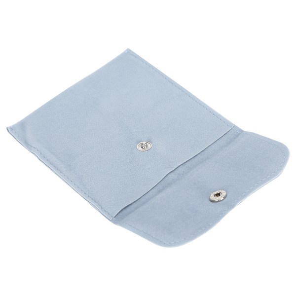 Mjuk flanell förvaringsväska Bärbara örhängen Halsband Armband Organizer Väska Påse Ljusblå