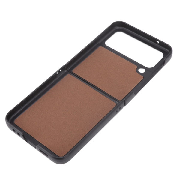 Fällbar skärm mobiltelefonfodral läder fällbar skärm telefonfodral skydd för Samsung Galaxy Z FLIP 4 brun