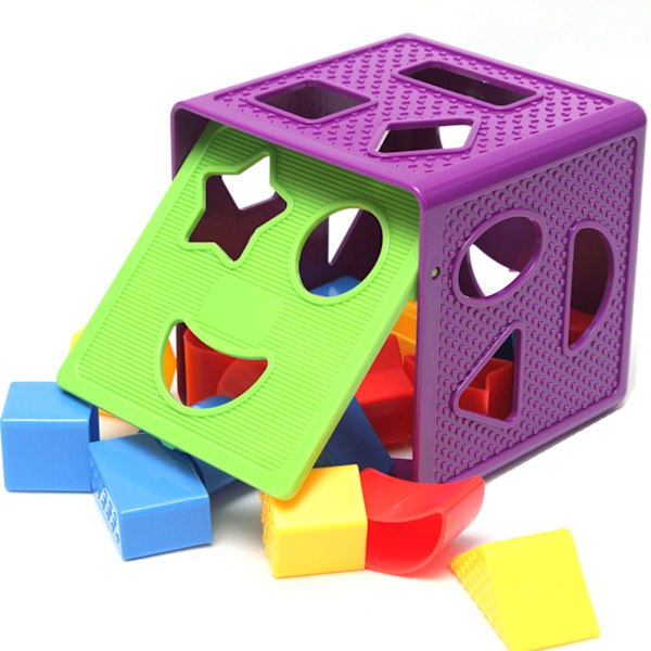 Baby Blokker Form Sorter Leke Farge Gjenkjenning Form Leker med Fargerik Sortering Terning Boks Gave til Gutter og Jenter