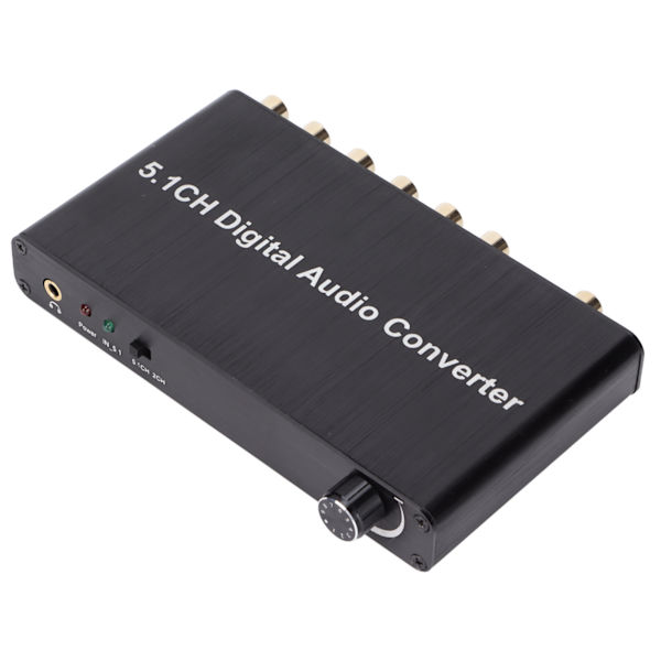 AY77 5.1CH DAC Converter Audio Decoder Digital Optisk Koaxial för Toslink till RCA 3,5 mm Jack för Xbox för PS4 för TV