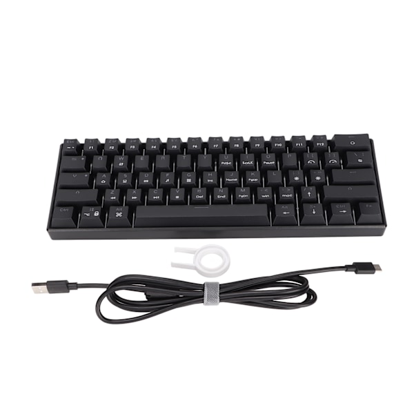 Mekanisk tastatur 61 taster Fargeblanding Ergonomisk design Hurtig respons Type C kablet tastatur Rød bryter