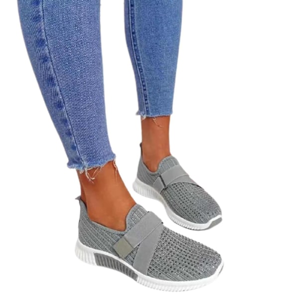 Naisten ortopediset slip-on-lenkkarit platform-pohjalla36 Harmaa