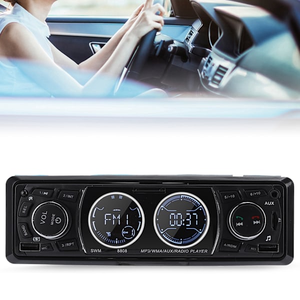 Yksinkertainen Din Bluetooth -auton stereot MP3-soitin Audio Radio tukee USB/FM/SD