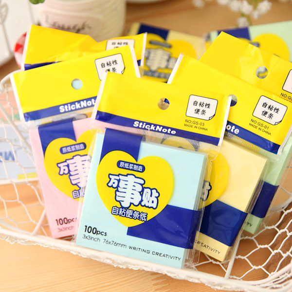 Sticky Notes 3x3in Medium Size Smidigt skrivande Bärbar Bred applikation Säker Stick No Spill Ink Roliga Sticky NotesMedium Rosa