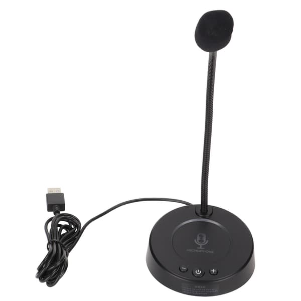 Bordmikrofon Støjreduktion 360 Graders Metalslange Anti-interferens RGB USB Computermikrofon til Kontormøder